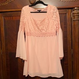 Pink lace tunic dress